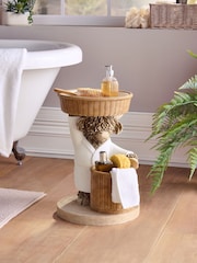 Dark Natural Hamish the Highland Cow Basket Bath Side Table - Image 1 of 4