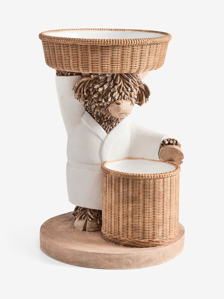 Dark Natural Hamish the Highland Cow Basket Bath Side Table - Image 4 of 4