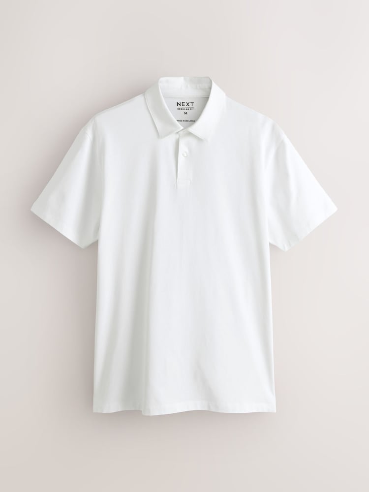 Red/Teal/White Plain Short Sleeve Jersey Polo Shirts 3 Pack - Image 2 of 6 Red/Teal/White Plain Short Sleeve Jersey Polo Shirts 3 Pack - Image 2 of 6