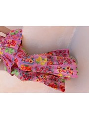 Never Fully Dressed Pink Fruit Cotton Flare Top and Trousers Set - Image 3 of 8