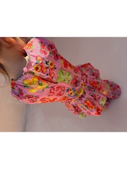 Never Fully Dressed Pink Fruit Cotton Flare Top and Trousers Set - Image 4 of 8