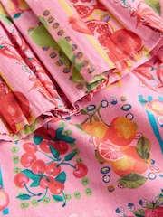 Never Fully Dressed Pink Fruit Cotton Flare Top and Trousers Set - Image 7 of 8