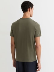 Reiss Khaki Green Joe Stretch-Cotton Crew-Neck T-Shirt - Image 5 of 6