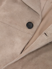 Reiss Soft Grey Silvano Suede Heavyweight Overshirt - Image 7 of 7