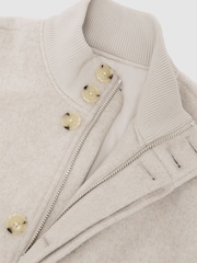 Reiss Oatmeal Hadley Wool-Blend Funnel-Neck Bomber Jacket - Image 6 of 6