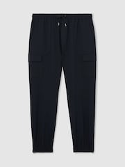 Reiss Navy Hidden Slim-Leg Drawstring Cargo Trousers - Image 2 of 7