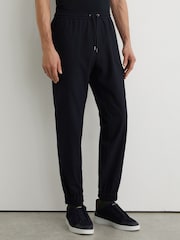 Reiss Navy Hidden Slim-Leg Drawstring Cargo Trousers - Image 3 of 7