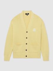 Puder Gelb - Reiss Coates Monogram-Embroidered Relaxed Cardigan - Bild 2 von 7