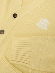 Puder Gelb - Reiss Coates Monogram-Embroidered Relaxed Cardigan - Bild 7 von 7