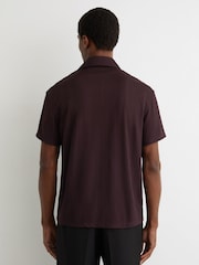 Körsbärsröd - Reiss Ando Jacquard-randig skjorta med kubansk krage - Bild 6 av 6