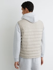 Reiss Light Stone Alpine Quilted Zip-Through Gilet - Image 5 of 6