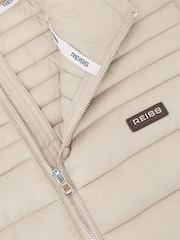 Reiss Light Stone Alpine Quilted Zip-Through Gilet - Image 6 of 6