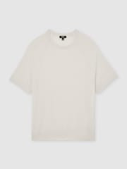 Reiss Snow White Brook Merino Wool Raglan-Sleeve T-Shirt - Image 2 of 6