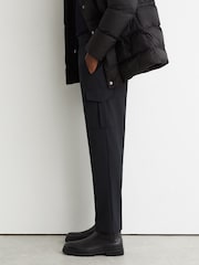 Reiss Navy Oshei Technical Drawstring Tapered Trousers - Image 4 of 6