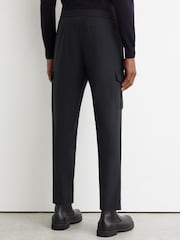Reiss Navy Oshei Technical Drawstring Tapered Trousers - Image 5 of 6