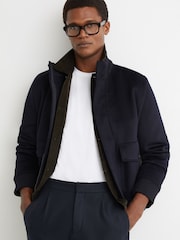 Reiss Navy Cooper Wool-Blend Tapered Cuffed Trousers - Image 5 of 7