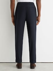 Reiss Navy Cooper Wool-Blend Tapered Cuffed Trousers - Image 6 of 7