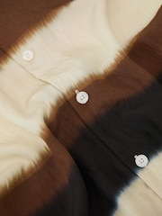 Reiss Brown Multi Salem Block-Stripe Cuban-Collar Short - Image 6 of 6
