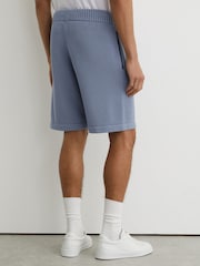 Reiss Powder Blue Riley Monogram-Embroidered Relaxed Knit Shorts - Image 5 of 7