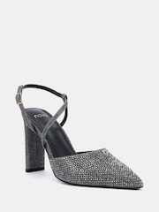 Novo Metallic Indie Point Toe Strappy Court Shoes - Image 3 of 6