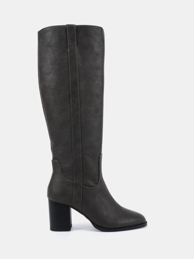črna - Novo Giovanna Block Heel Knee High Boots - Slika 2 iz 6