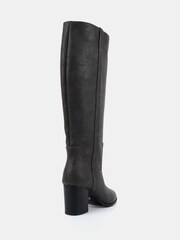 črna - Novo Giovanna Block Heel Knee High Boots - Slika 4 iz 6