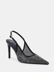 Novo Black Idol Diamante Slingback Stiletto Courts - Image 3 of 6