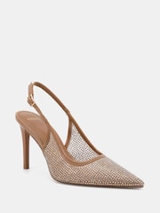 Novo Nude Idol Diamante Slingback Stiletto Courts - Image 3 of 6
