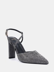 Novo Metallic Wide Fit Indie Point Toe Strappy Court Shoes - Image 3 of 6