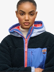 Superdry Blue Vintage Hooded Sherpa Jacket - Image 4 of 6