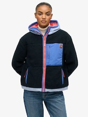 Superdry Blue Vintage Hooded Sherpa Jacket - Image 5 of 6