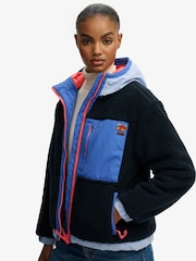 Superdry Blue Vintage Hooded Sherpa Jacket - Image 6 of 6