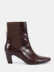 Novo Brown Regular Fit Kennedy Curved Mid Heel Chelsea Ankle Boots - Image 2 of 6
