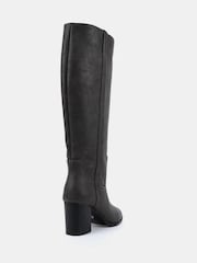 črna - Novo Giovanna Block Heel Knee High Boots - Slika 4 iz 6