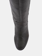 črna - Novo Giovanna Block Heel Knee High Boots - Slika 5 iz 6