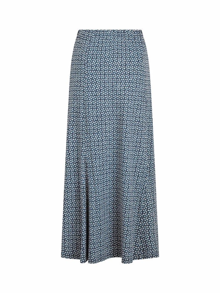 Weird Fish Blue Ares Printed Jersey A-Line Maxi Skirt - Image 7 of 7 Weird Fish Blue Ares Printed Jersey A-Line Maxi Skirt - Image 7 of 7