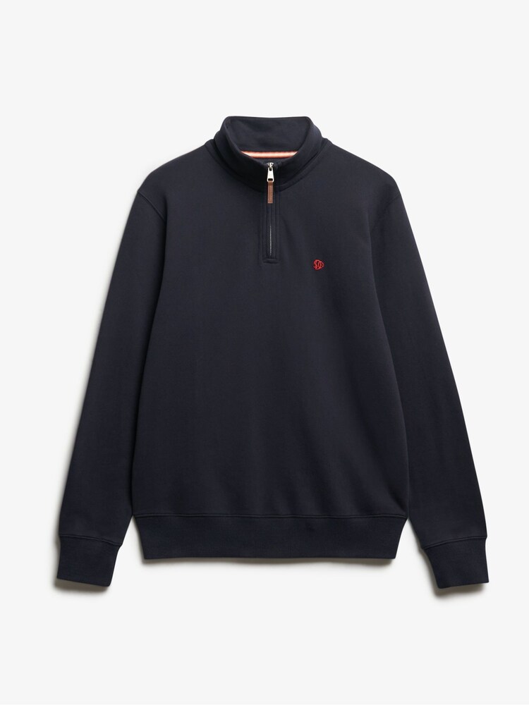 Superdry Blue Preppy Half Zip Jumper - Image 6 of 6 Superdry Blue Preppy Half Zip Jumper - Image 6 of 6