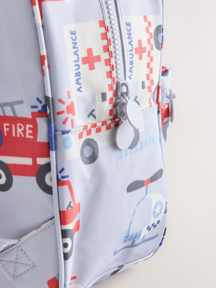 Light Blue Emergency Vehicles - حقيبة ظهر - صورة 6 من 6 Light Blue Emergency Vehicles - حقيبة ظهر - صورة 6 من 6