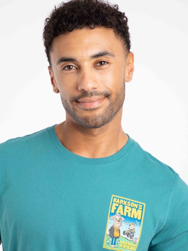 Weird Fish Blue Barkson Farm Back Print Artist T-Shirt - Image 1 of 6