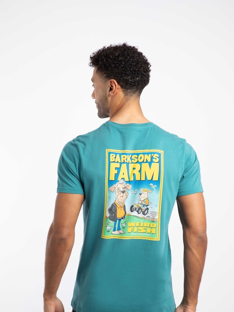 Weird Fish Blue Barkson Farm Back Print Artist T-Shirt - Image 2 of 6