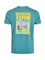 Weird Fish Blue Barkson Farm Back Print Artist T-Shirt - Image 6 of 6