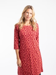 Weird Fish Red Starshine Printed Jersey Dress - Image 3 of 7