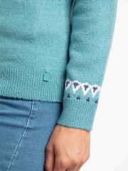 Weird Fish Light Blue Lowell Fair Isle Jumper - Image 5 of 7