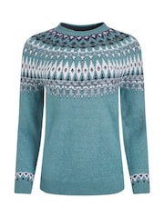 Weird Fish Light Blue Lowell Fair Isle Jumper - Image 6 of 7