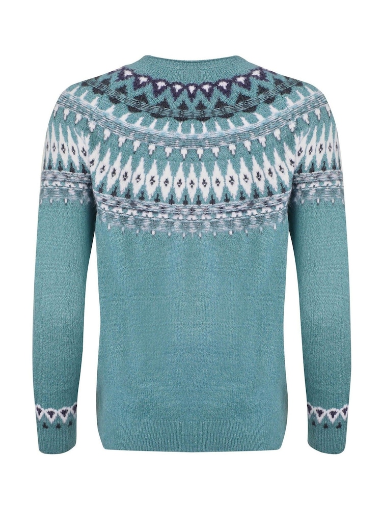 Weird Fish Light Blue Lowell Fair Isle Jumper - Image 7 of 7