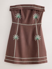 Schokolade Braun Palm - Bandeau-Minikleid - Bild 1 von 3