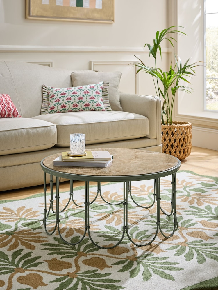 Nina Campbell Green Margot Marble Coffee Table - Image 1 of 7 Nina Campbell Green Margot Marble Coffee Table - Image 1 of 7