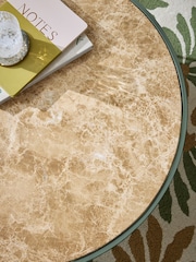 Nina Campbell Green Margot Marble Coffee Table - Image 2 of 7