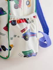 Ecru White All-Over-Print Cars Backpack - Image 3 of 5