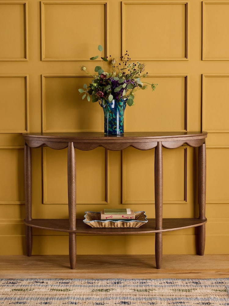 Nina Campbell Dark Oak Aubin Console Table - Image 1 of 8